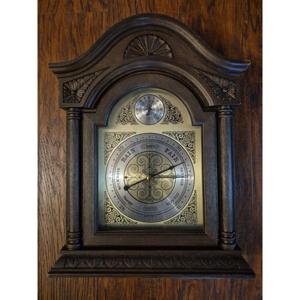 Vintage Springfield Shelf Weather Station  Temperature Barometer  Fully...